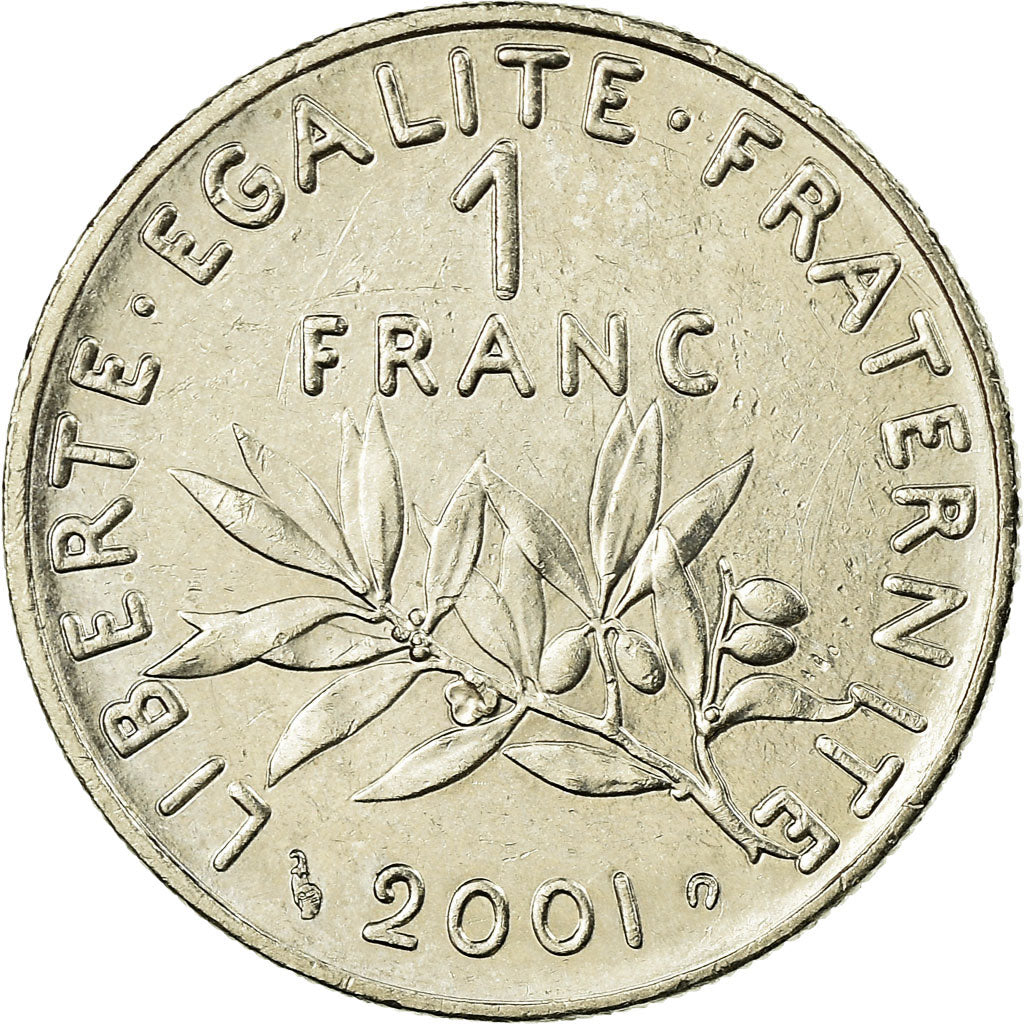 Moneta, Francia, Semeuse, Franc, 2001, Paris, BB, Nichel, KM:925.1, Gadoury:474