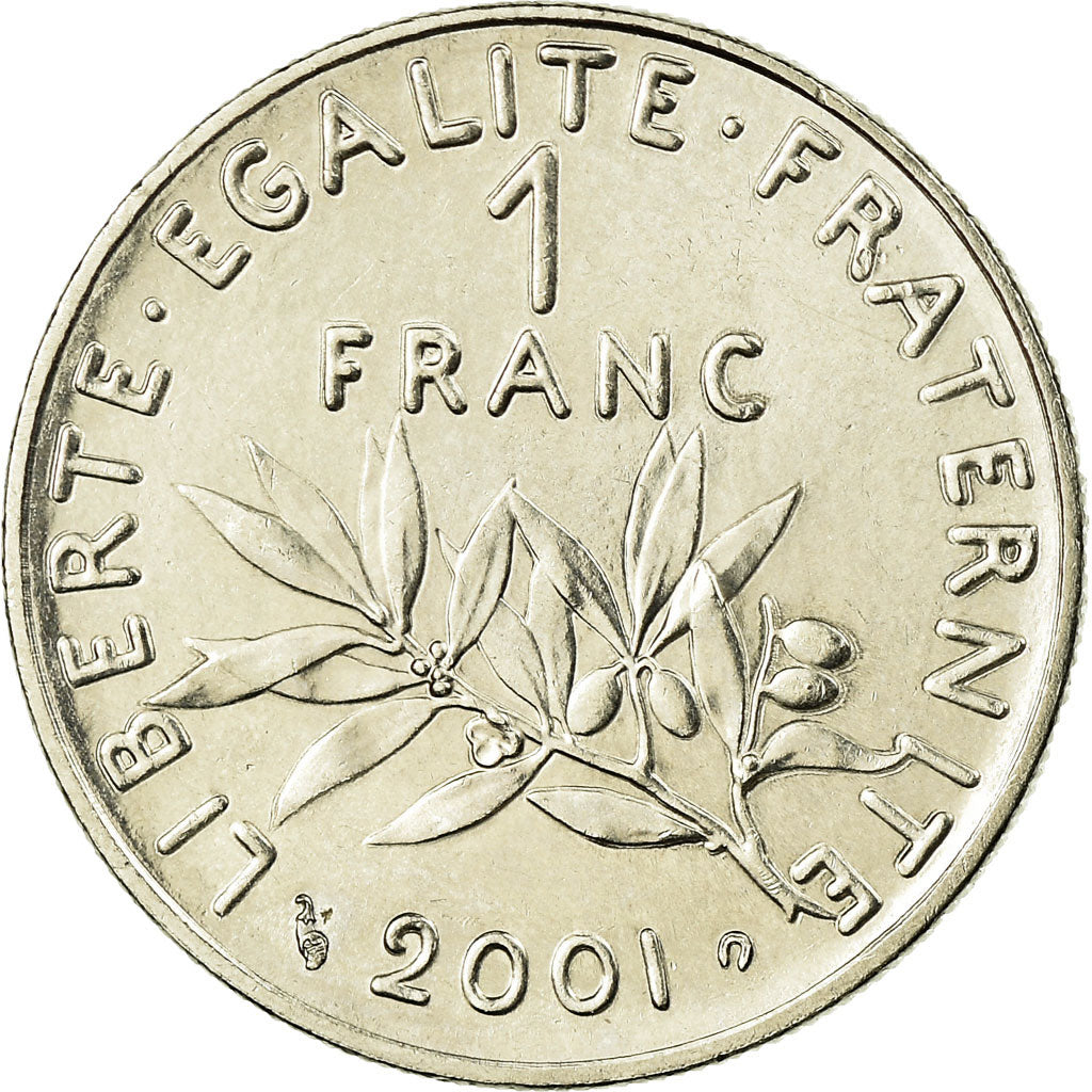 Moneda, Francia, Semeuse, Franc, 2001, Paris, MBC, Níquel, KM:925.1