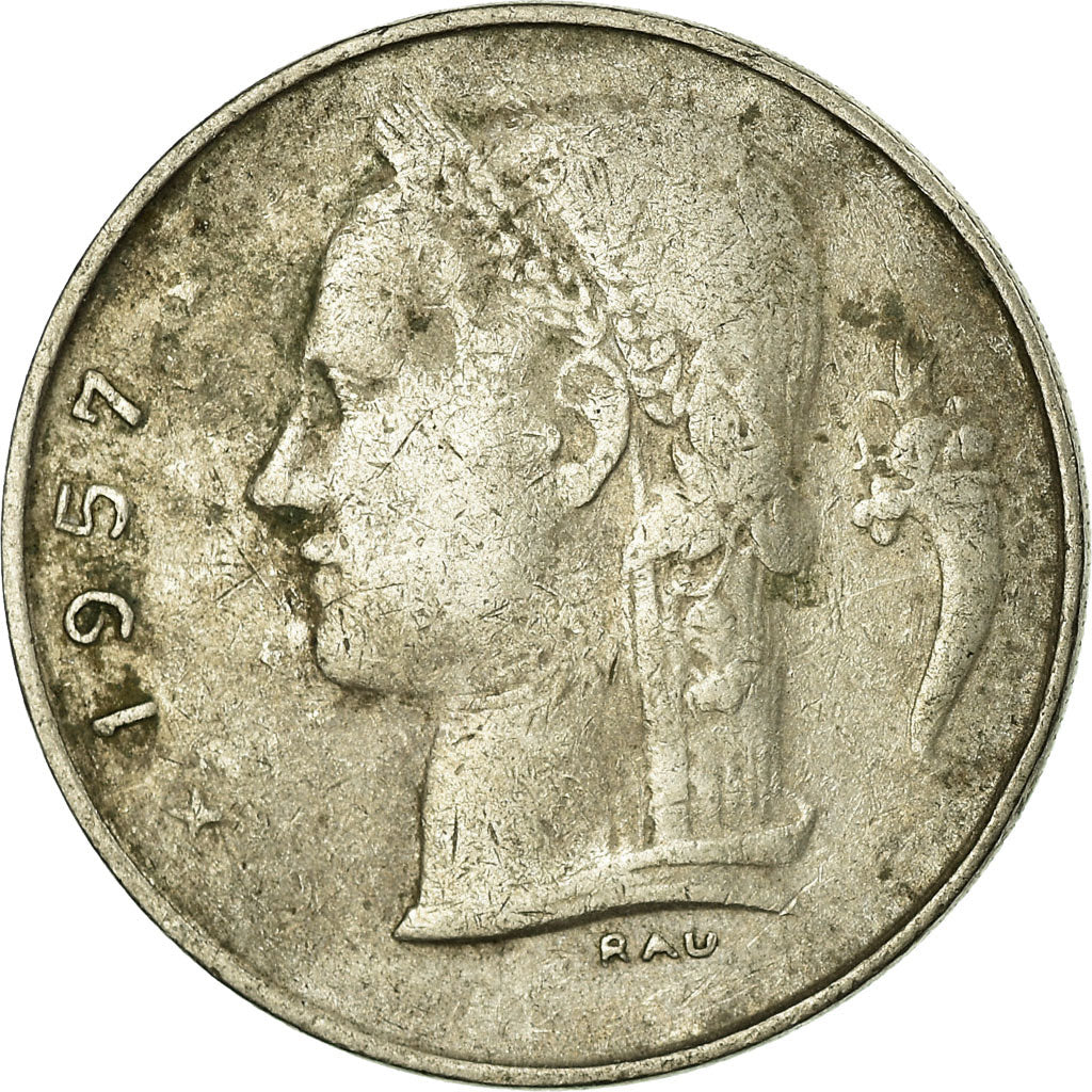 Münze, Belgien, Franc, 1957, S+, Copper-nickel, KM:143.1