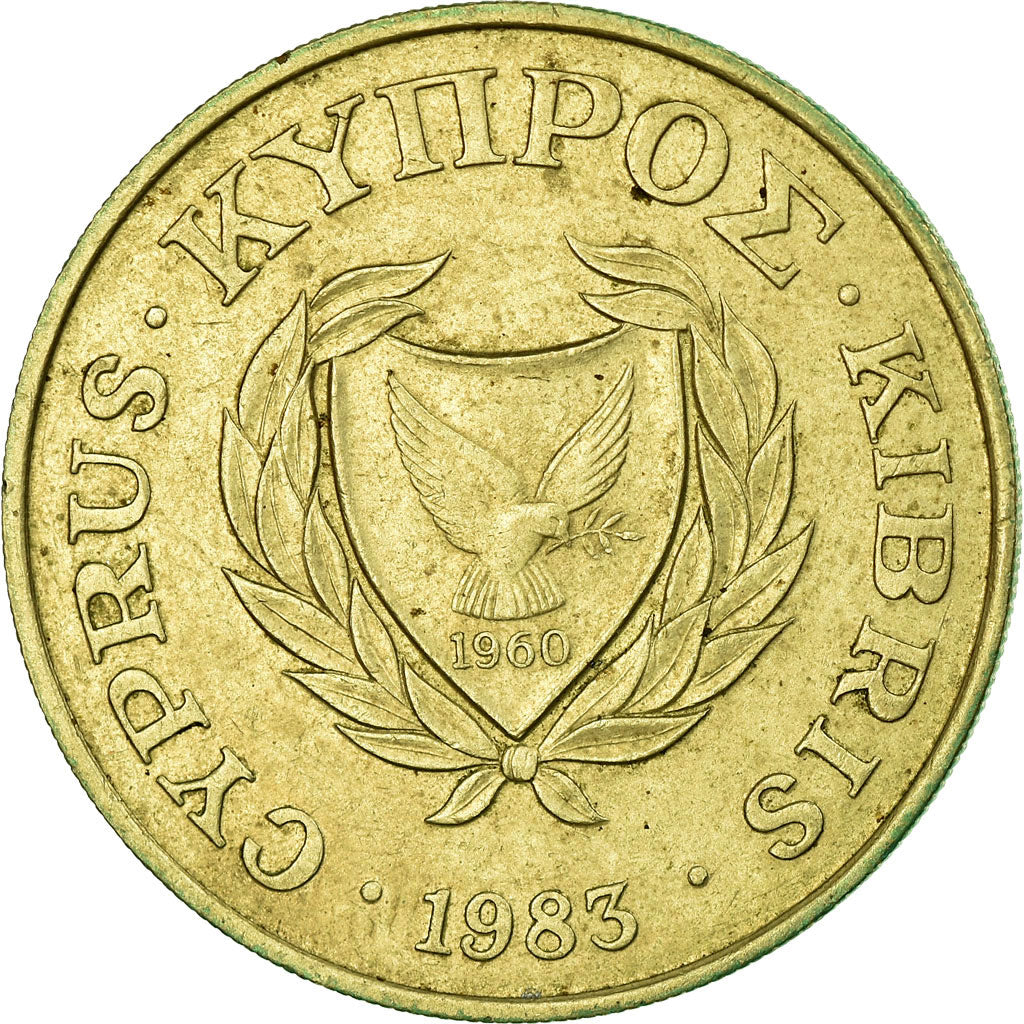 Coin, Cyprus, 20 Cents, 1985, EF(40-45), Nickel-brass, KM:57.1