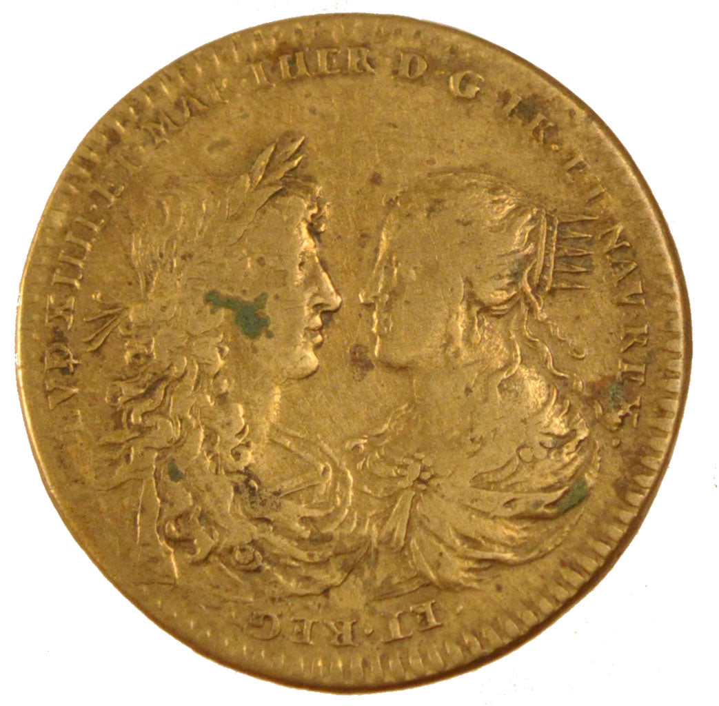 France, Royal, Token, 1666, VF(30-35), Copper, Feuardent #13060, 3.78