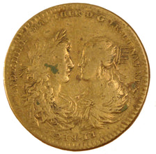 France, Royal, Token, 1666, VF(30-35), Copper, Feuardent #13060, 3.78