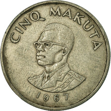 Moneta, CONGO, REPUBBLICA DEMOCRATICA DEL, 5 Makuta, 1967, BB, Rame-nichel, KM:9