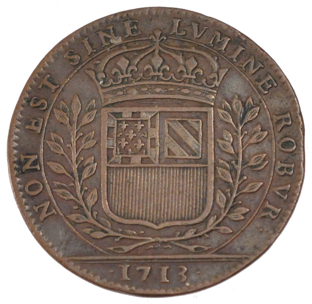 France, Royal, Token, 1713, EF(40-45), Copper, Feuardent #10080, 8.30