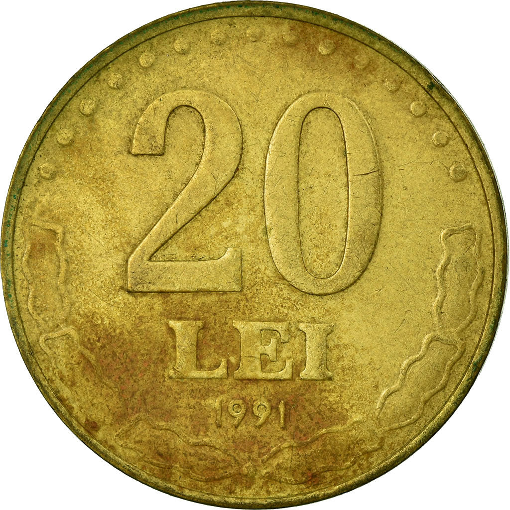 Monnaie, Roumanie, 20 Lei, 1991, TB+, Brass Clad Steel, KM:109