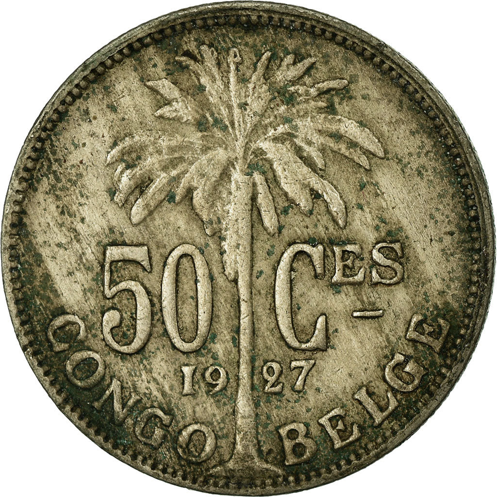 Coin, Belgian Congo, 50 Centimes, 1927, VF(30-35), Copper-nickel, KM:23
