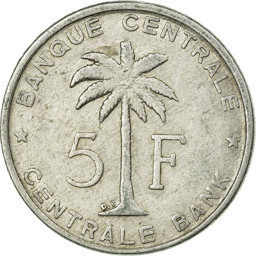 Coin, Belgian Congo, RUANDA-URUNDI, 5 Francs, 1958, VF(30-35), Aluminum, KM:3