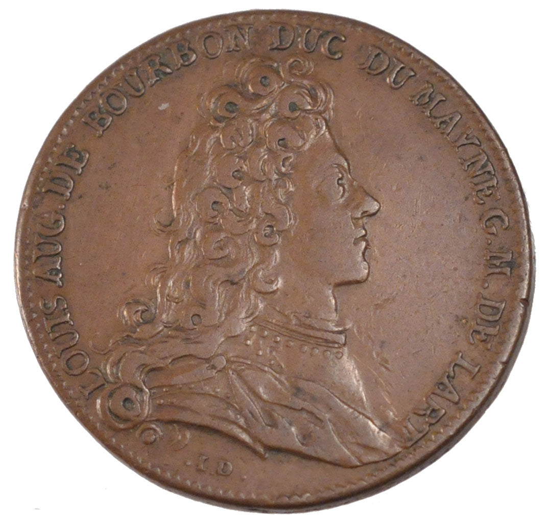 France, Royal, Token, 1714, EF(40-45), Copper, Feuardent #1052, 7.42