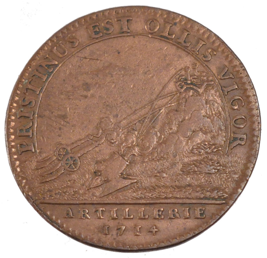 France, Royal, Token, 1714, EF(40-45), Copper, Feuardent #1052, 7.42