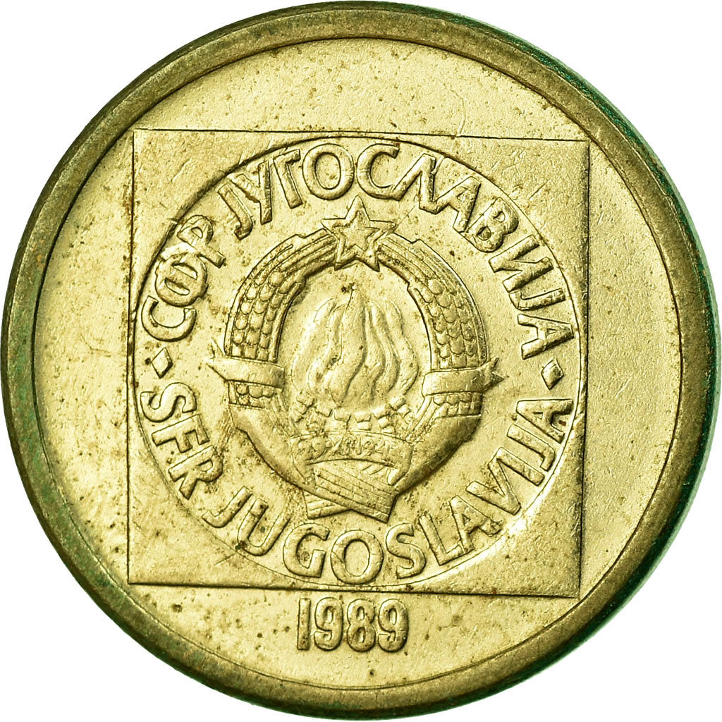 Münze, Jugoslawien, 10 Dinara, 1989, SS, Messing, KM:131