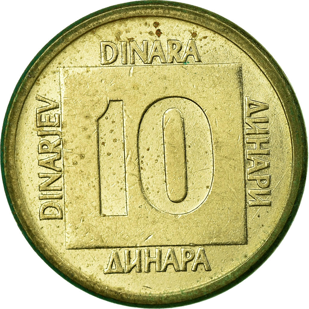 Münze, Jugoslawien, 10 Dinara, 1989, SS, Messing, KM:131