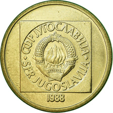 Coin, Yugoslavia, 20 Dinara, 1988, EF(40-45), Brass, KM:132