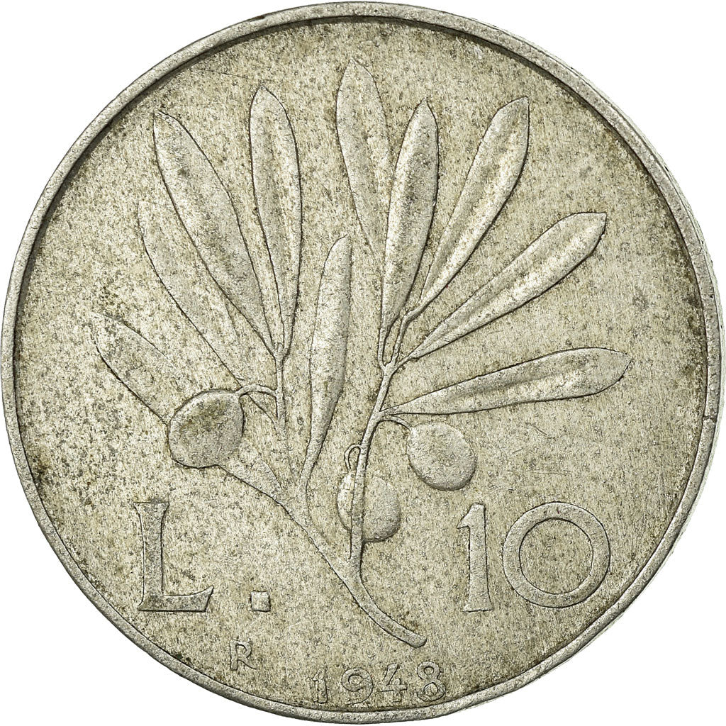 Monnaie, Italie, 10 Lire, 1948, Rome, TTB, Aluminium, KM:90