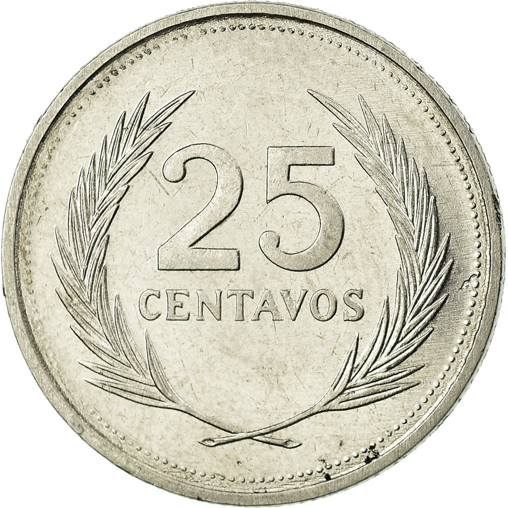 Moneta, El Salvador, 25 Centavos, 1988, BB, Acciaio inossidabile, KM:157
