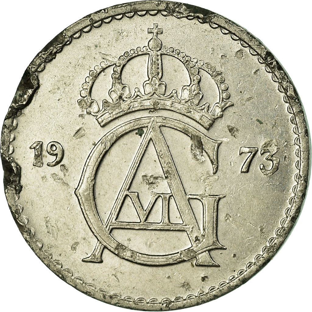 Münze, Schweden, Gustaf VI, 25 Öre, 1973, S, Copper-nickel, KM:836