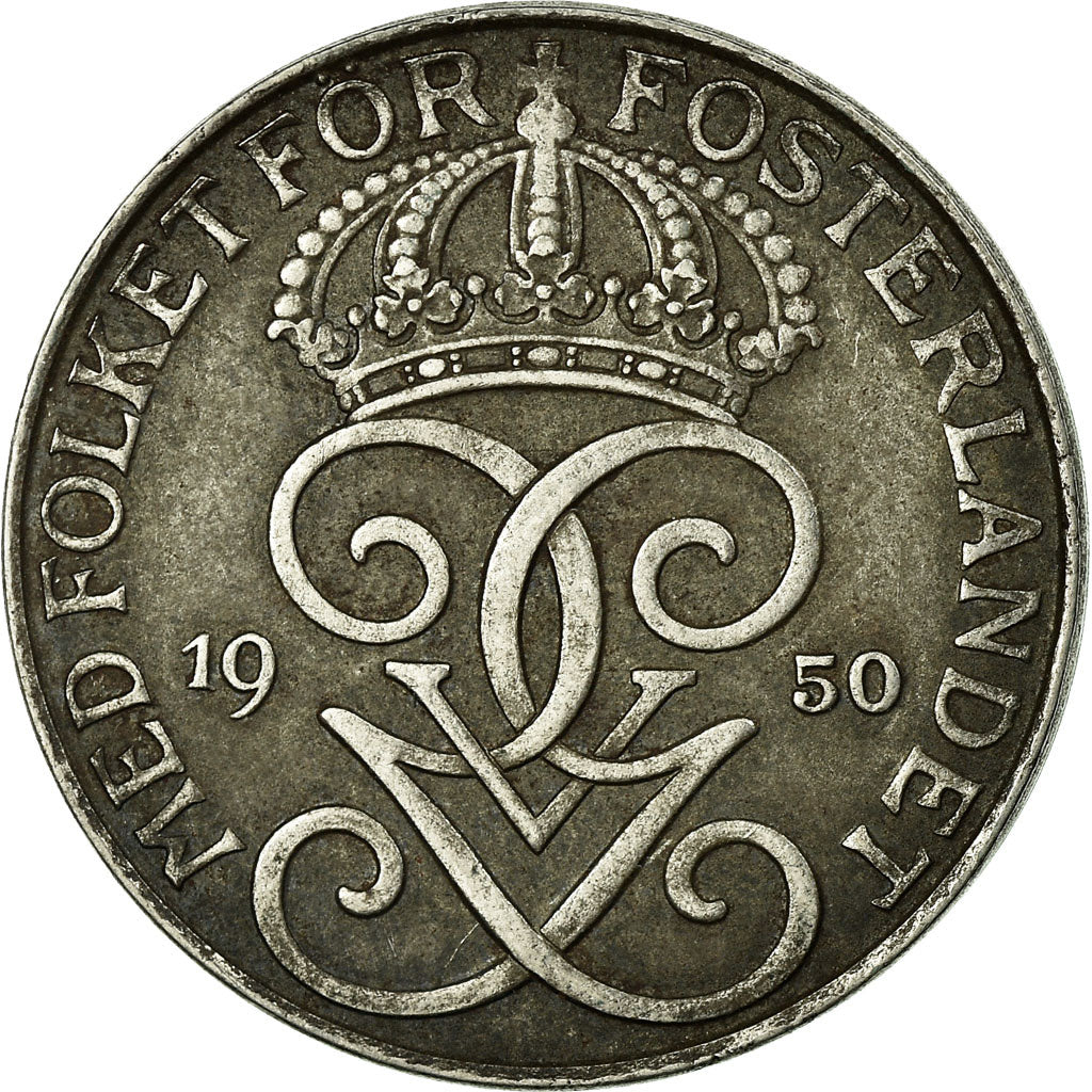 Moneta, Svezia, Gustaf V, 5 Öre, 1950, BB, Ferro, KM:812