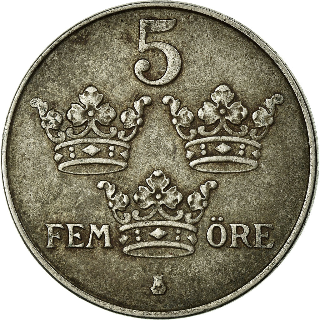Moneta, Svezia, Gustaf V, 5 Öre, 1950, BB, Ferro, KM:812