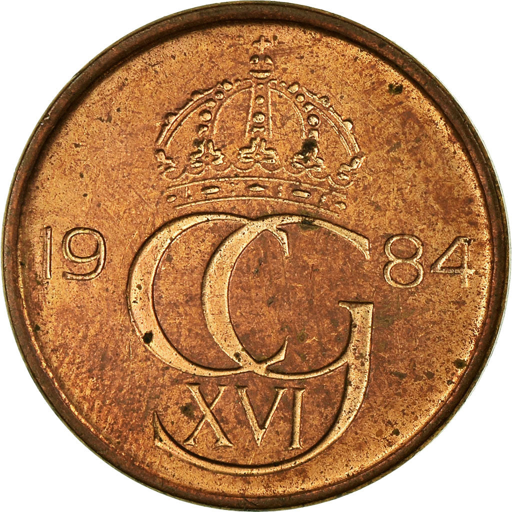 Monnaie, Suède, Carl XVI Gustaf, 5 Öre, 1984, TTB, Laiton, KM:849a
