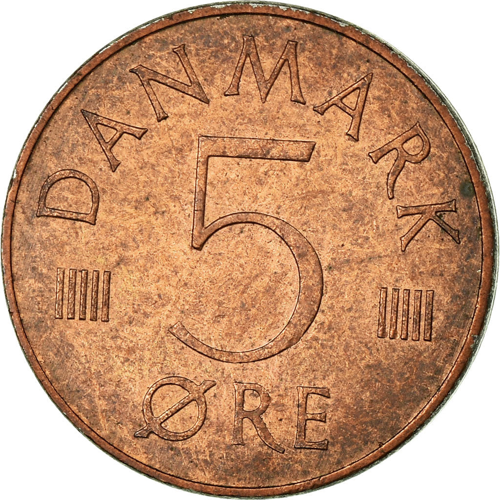 Munten, Denemarken, Margrethe II, 5 Öre, 1982, Copenhagen, ZF, Copper Clad