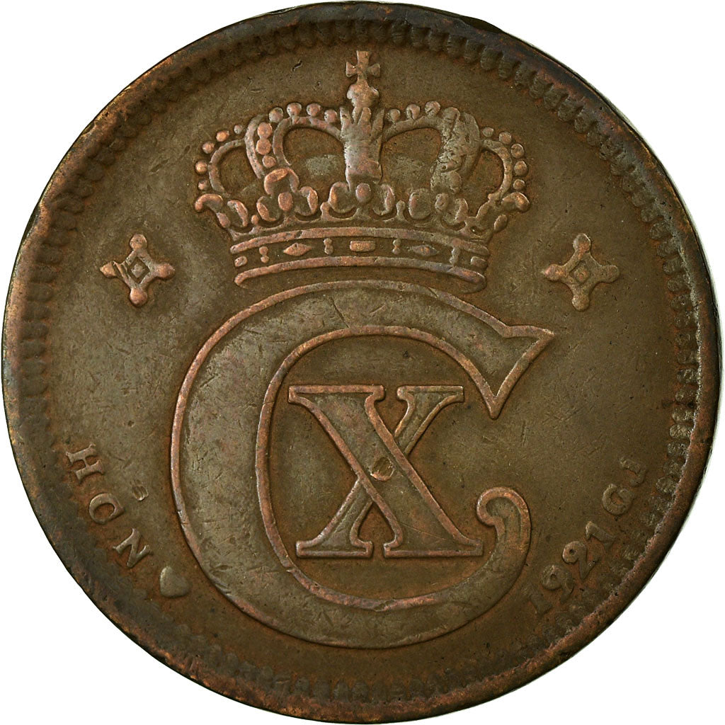 Coin, Denmark, Christian X, 5 Öre, 1921, Copenhagen, EF(40-45), Bronze