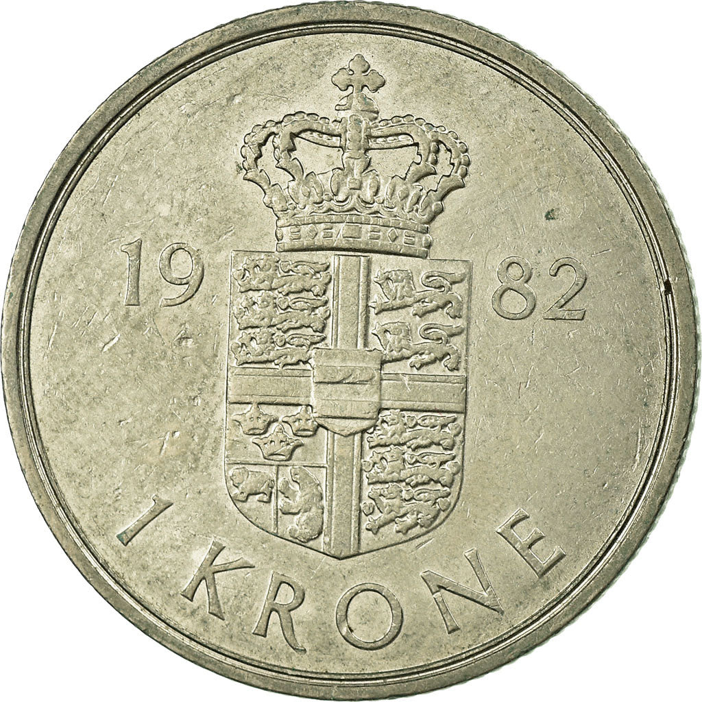 Münze, Dänemark, Margrethe II, Krone, 1982, Copenhagen, SS, Copper-nickel