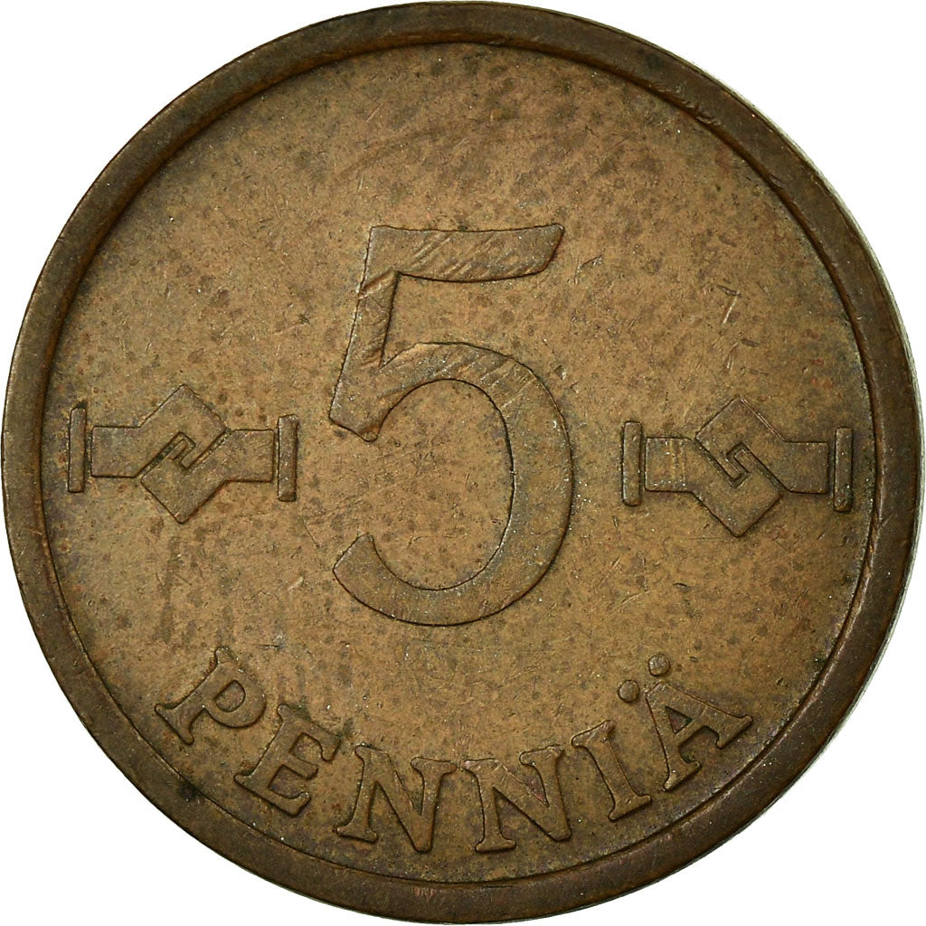 Coin, Finland, 5 Pennia, 1974, EF(40-45), Copper, KM:45