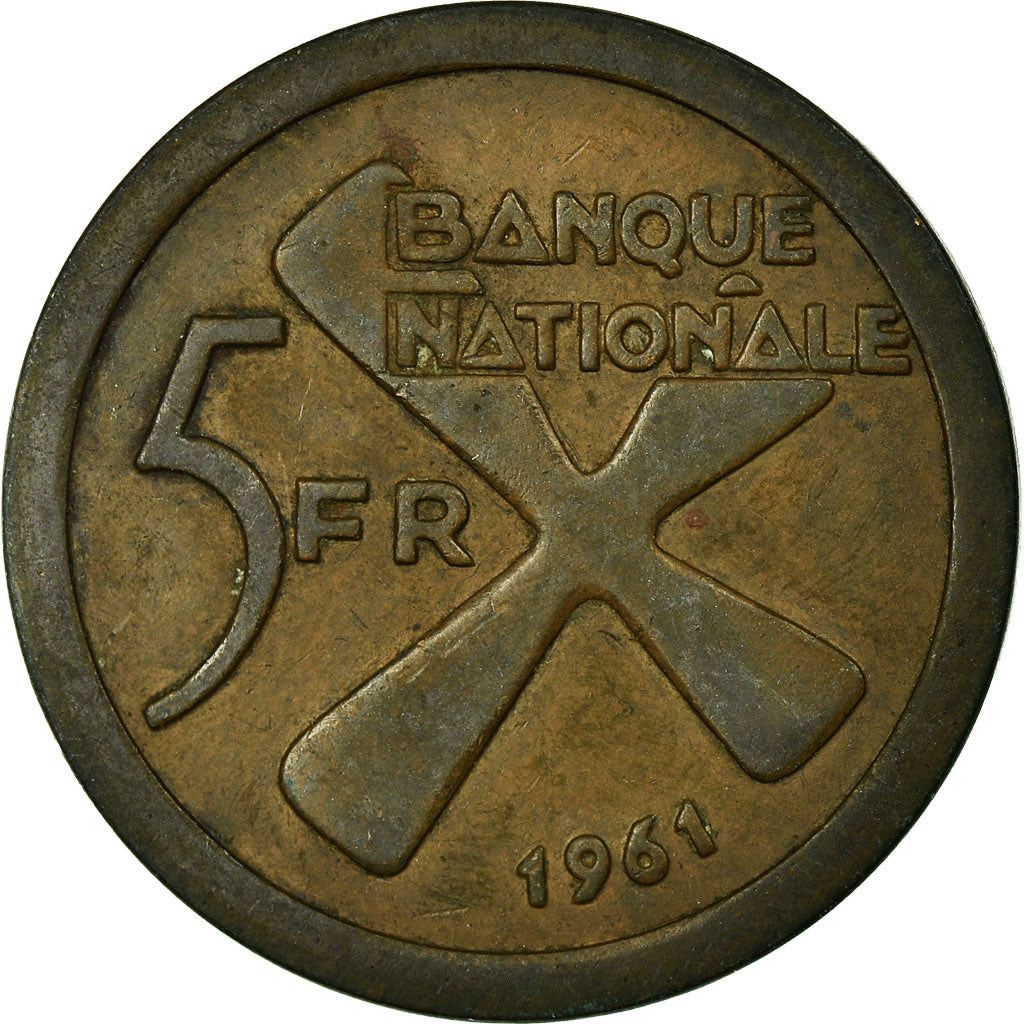 Coin, Katanga, 5 Francs, 1961, VF(30-35), Bronze, KM:2