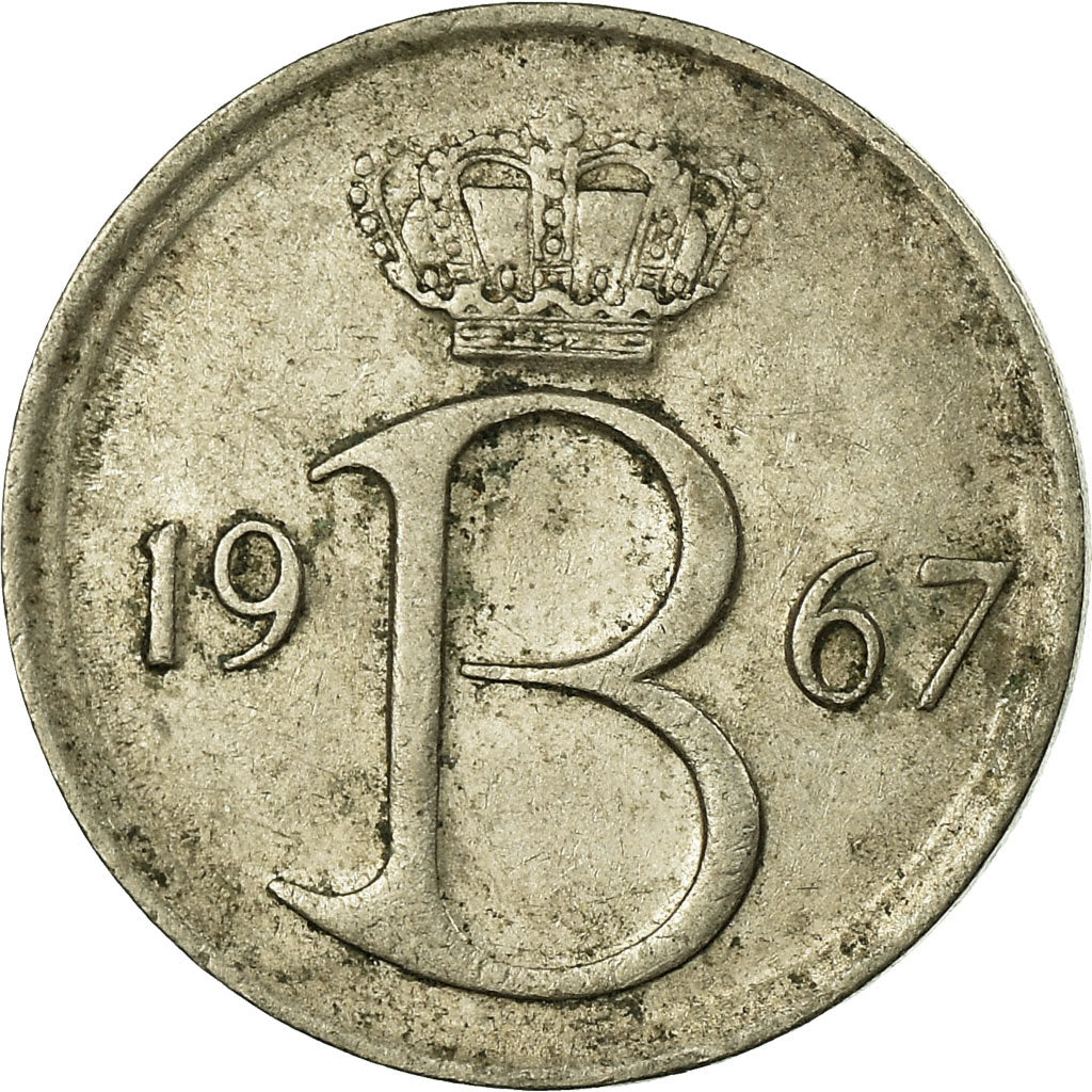 Münze, Belgien, 25 Centimes, 1967, Brussels, SS, Copper-nickel, KM:154.1