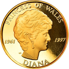 Verenigd Koninkrijk, Medaille, Lady Diana, Princess of Wales, 1997, FDC, Goud