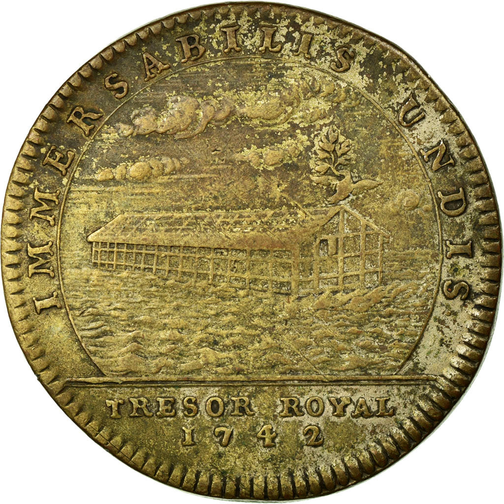 Frankrijk, Token, Royal, 1742, ZF+, Koper, Feuardent:2057