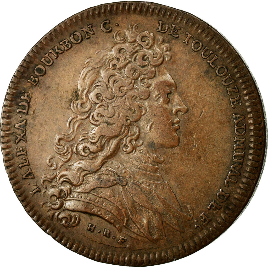 France, Token, Royal, 1732, AU(50-53), Copper, Feuardent:1349