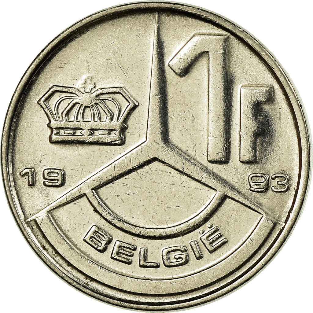 Coin, Belgium, Franc, 1993, EF(40-45), Nickel Plated Iron, KM:171