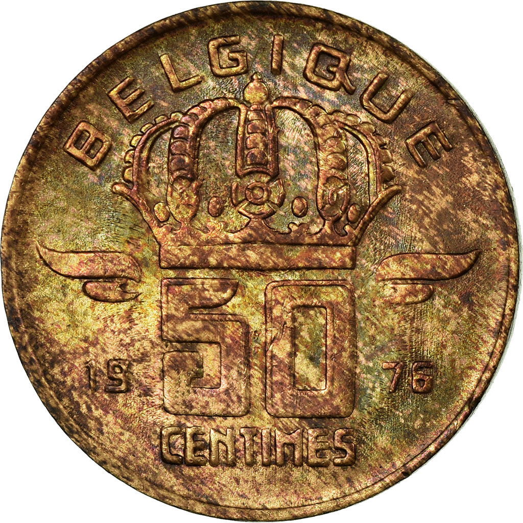 Coin, Belgium, Baudouin I, 50 Centimes, 1976, VF(30-35), Bronze, KM:148.1