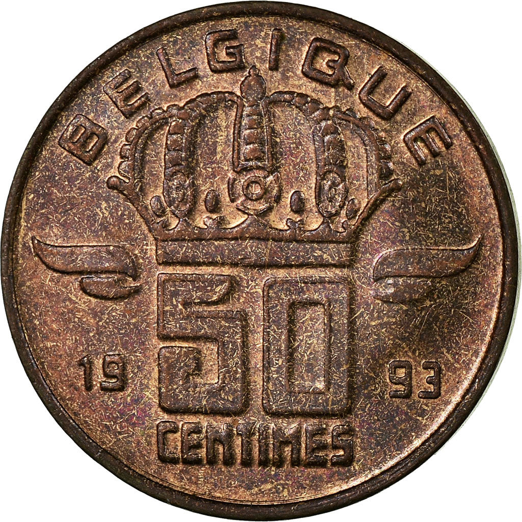 Münze, Belgien, Baudouin I, 50 Centimes, 1993, SS, Bronze, KM:148.1