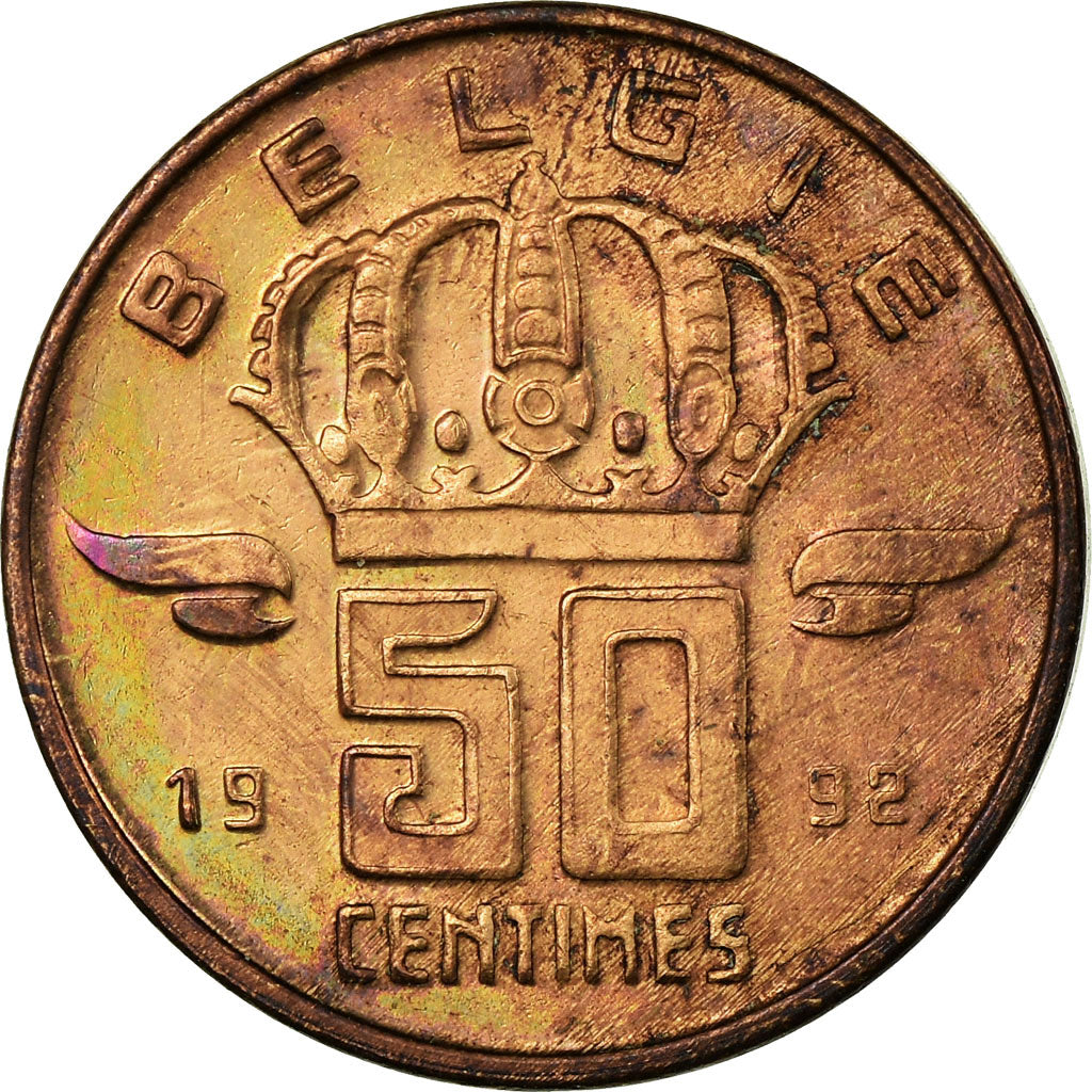 Moneta, Belgio, Baudouin I, 50 Centimes, 1992, BB, Bronzo, KM:149.1