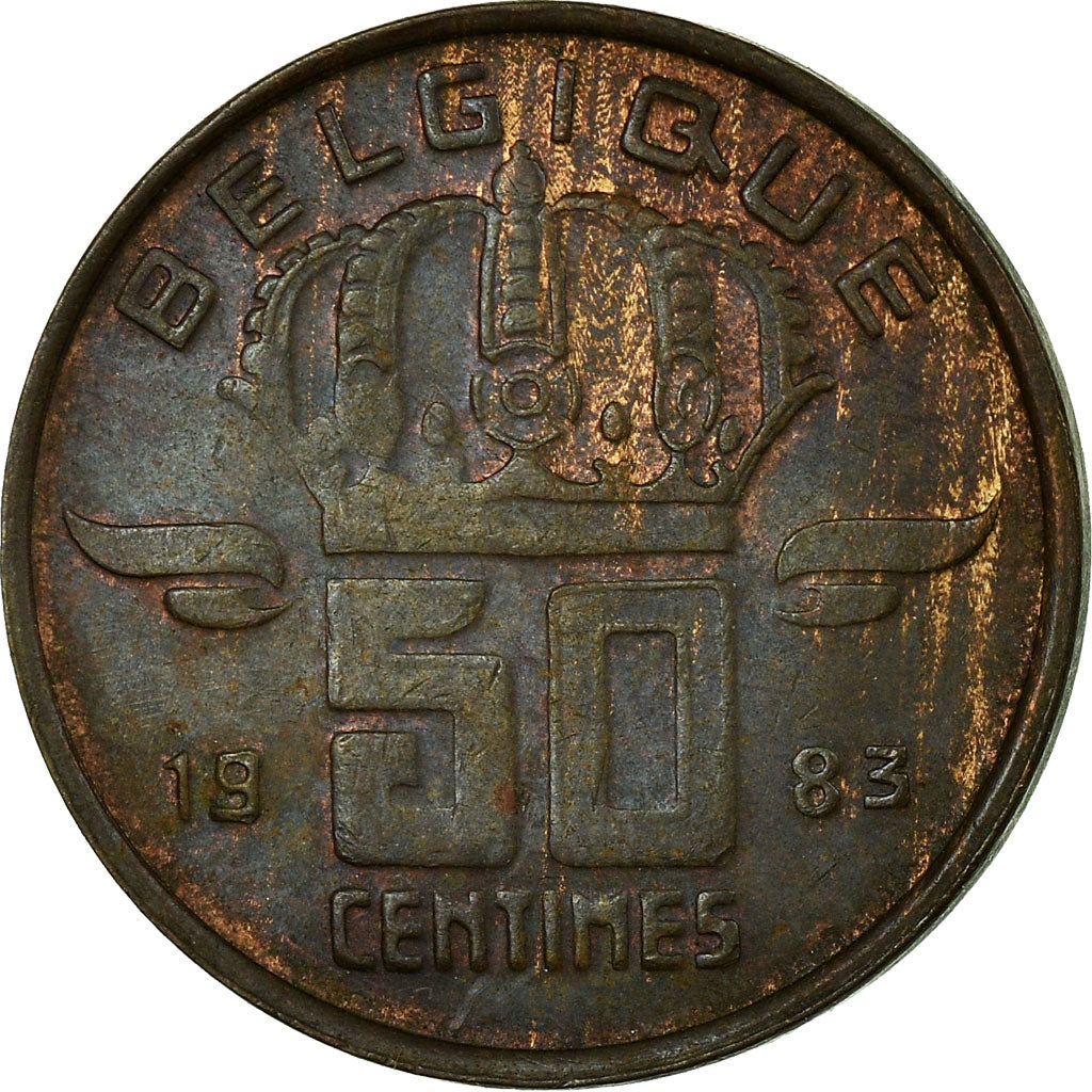 Moneta, Belgio, Baudouin I, 50 Centimes, 1983, MB+, Bronzo, KM:148.1