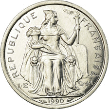 Coin, New Caledonia, Franc, 1990, Paris, AU(55-58), Aluminum, KM:10