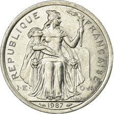 Coin, New Caledonia, 2 Francs, 1987, Paris, AU(55-58), Aluminum, KM:14