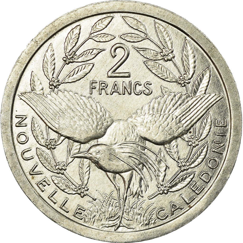 Coin, New Caledonia, 2 Francs, 1987, Paris, AU(55-58), Aluminum, KM:14