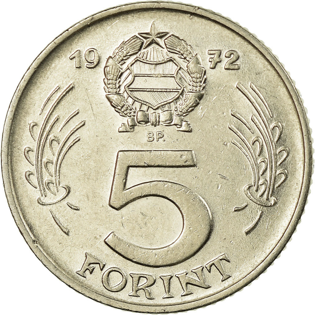 Moneta, Ungheria, 5 Forint, 1972, BB, Nichel, KM:594