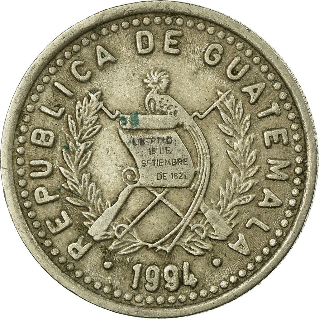 Coin, Guatemala, 10 Centavos, 1994, EF(40-45), Copper-nickel, KM:277.5