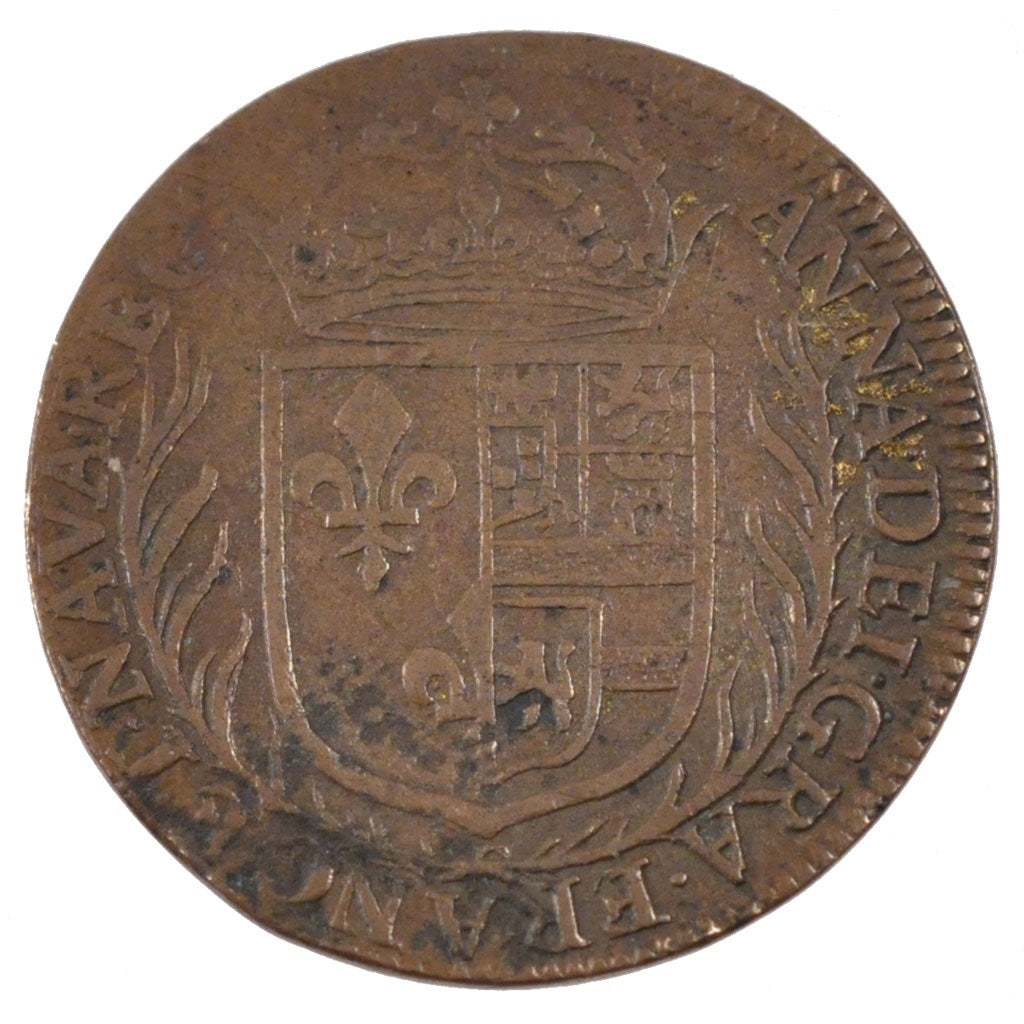 France, Royal, Token, 1642, EF(40-45), Copper, Feuardent #12363, 6.49