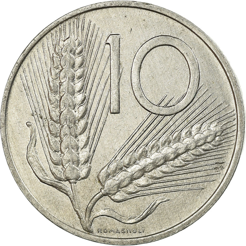Moneda, Italia, 10 Lire, 1982, Rome, MBC, Aluminio, KM:93
