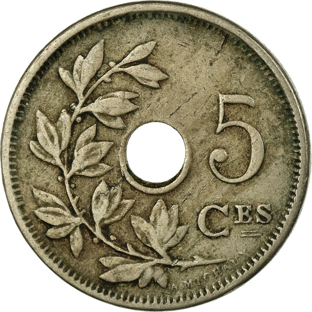 Moeda, Bélgica, 5 Centimes, 1910, EF(40-45), Cobre-níquel, KM:66