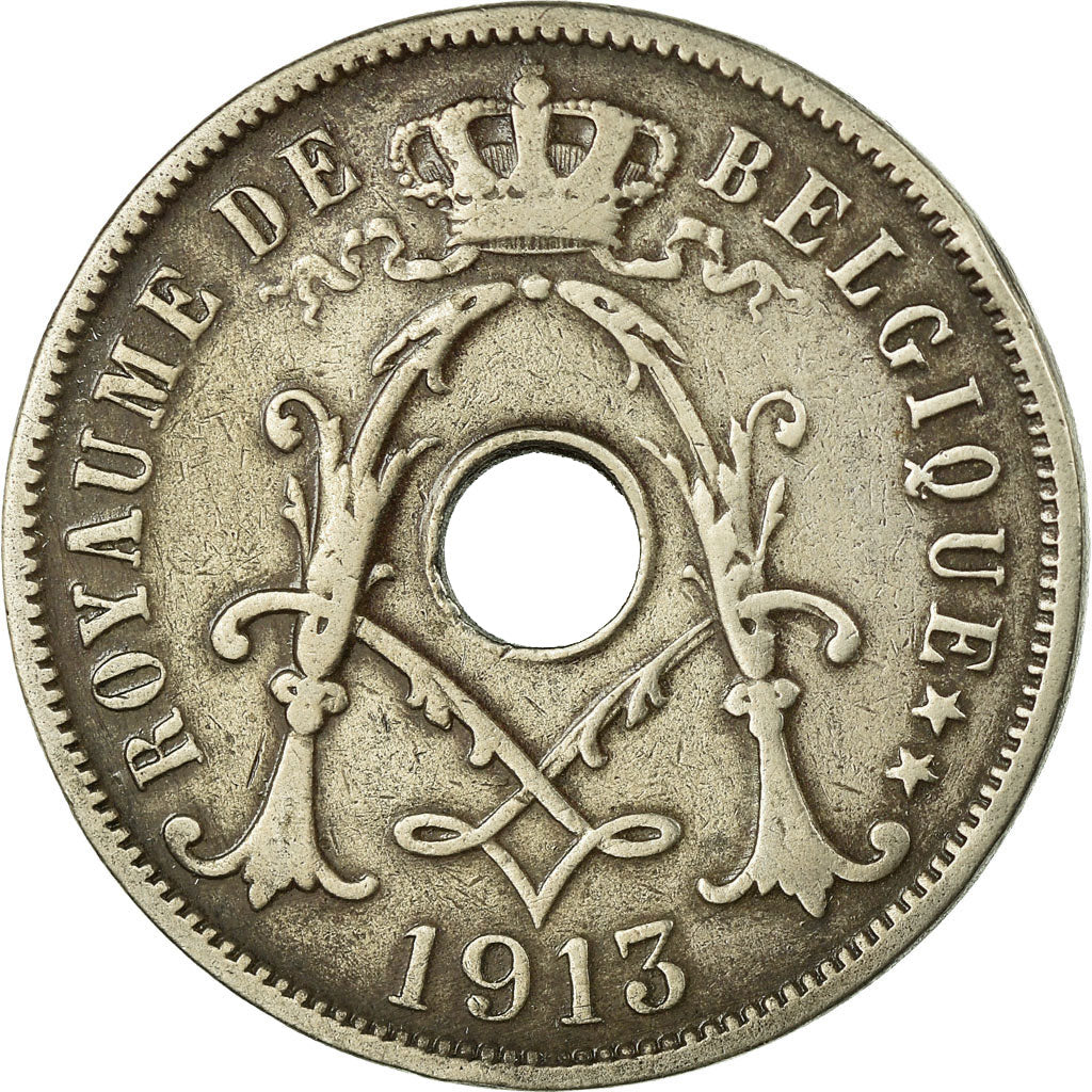 Coin, Belgium, 25 Centimes, 1913, EF(40-45), Copper-nickel, KM:68.1
