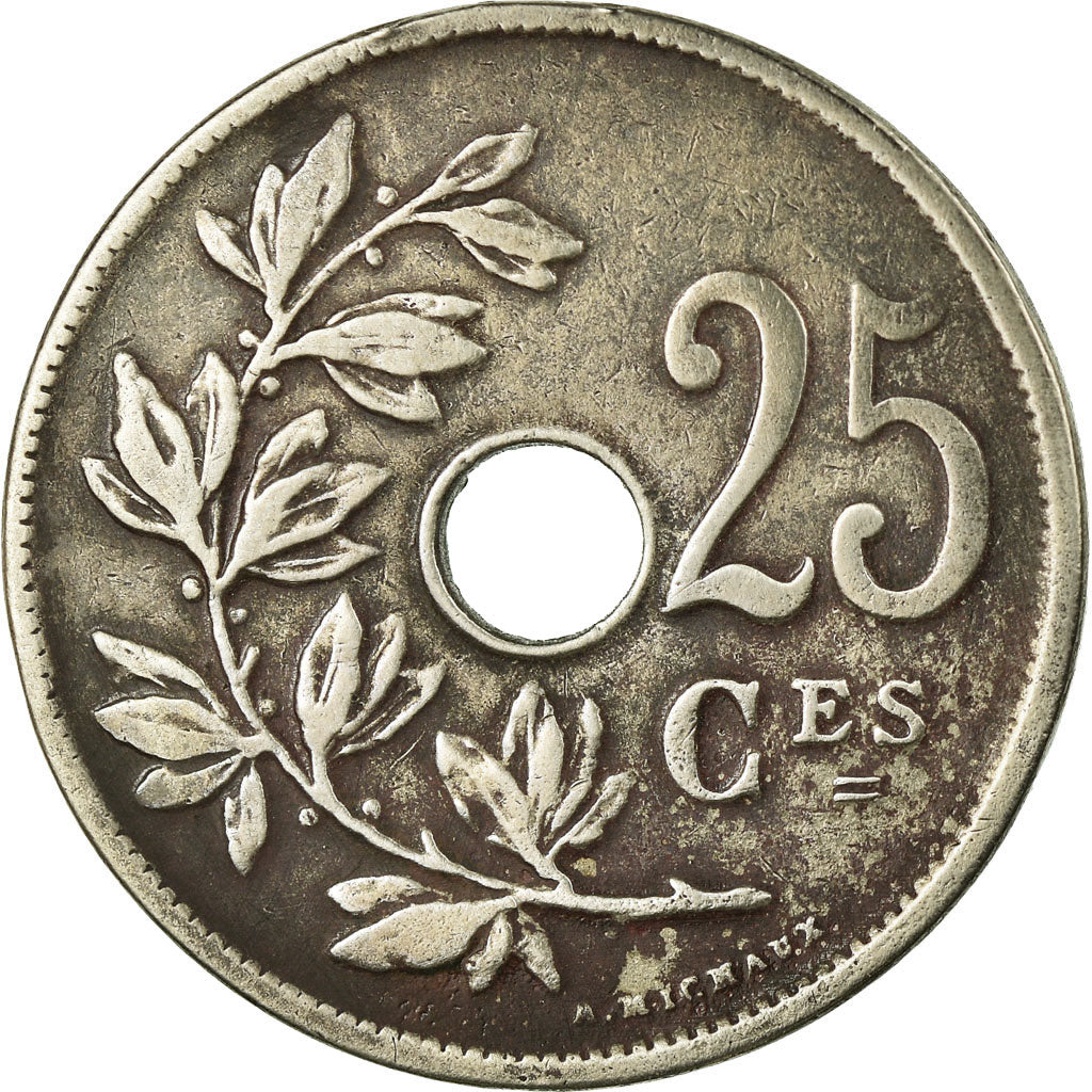 Coin, Belgium, 25 Centimes, 1913, EF(40-45), Copper-nickel, KM:68.1