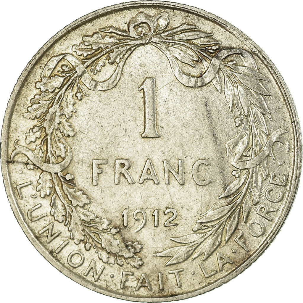 Coin, Belgium, Franc, 1912, EF(40-45), Silver, KM:72