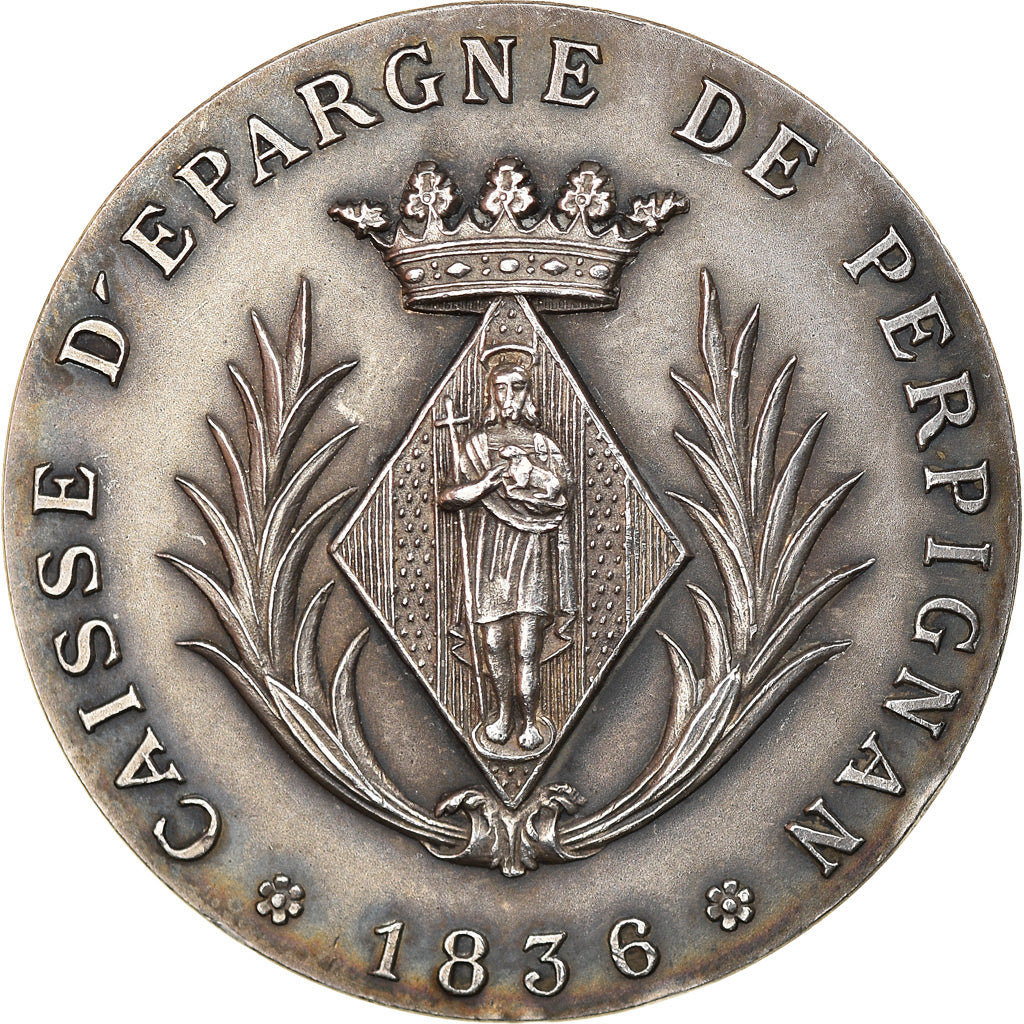 Frankrijk, Token, Savings Bank, Caisse d'Epargne de Perpignan, 1836, Magdelaine