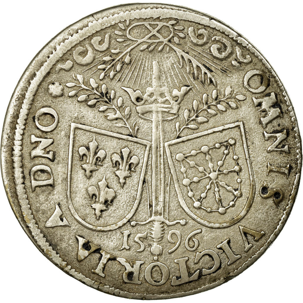 France, Token, Royal, 1596, AU(50-53), Brass, Feuardent:11860