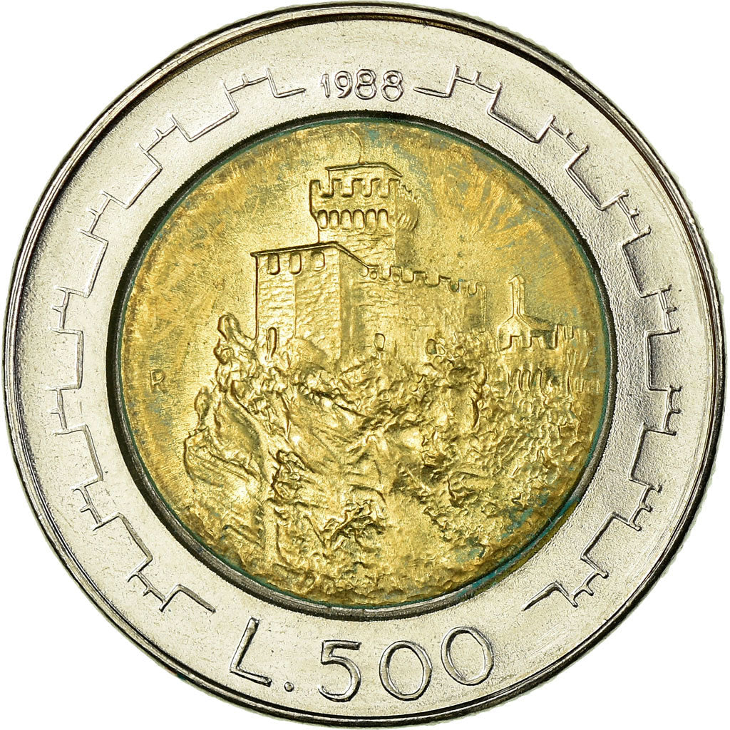 Moneta, San Marino, 500 Lire, 1988, Rome, BB, Bi-metallico, KM:226